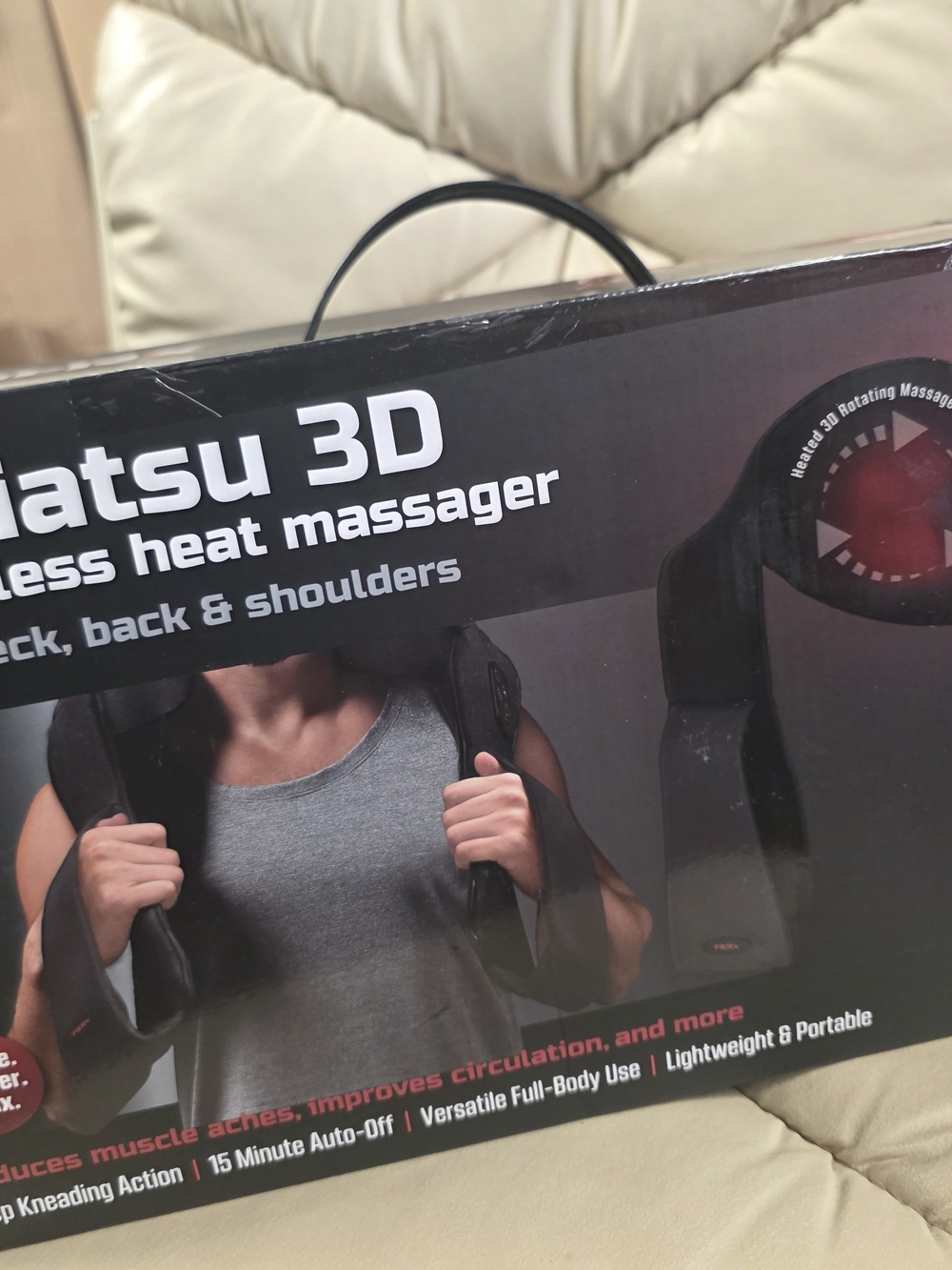 Homedics Shiatsu 3D Cordless Heat Massager in Black